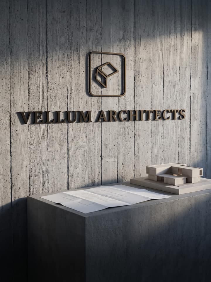 Vellum Architects, identitatea pe care o produce acest șablon, aplicată