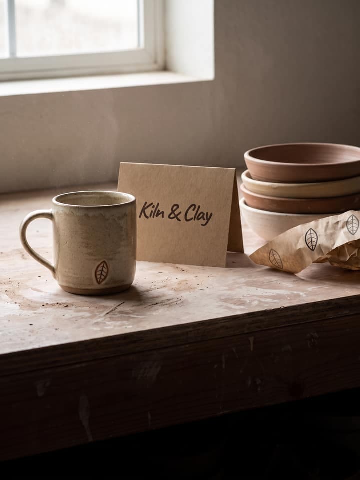Kiln & Clay, identitatea pe care o produce acest șablon, aplicată