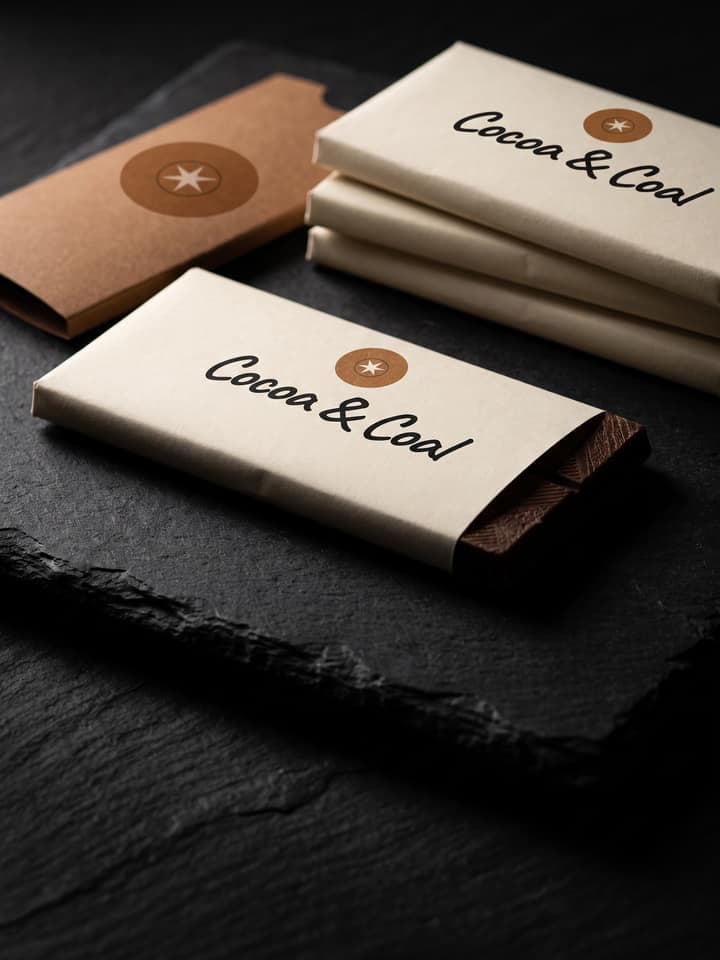 Cocoa & Coal, identitatea pe care o produce acest șablon, aplicată
