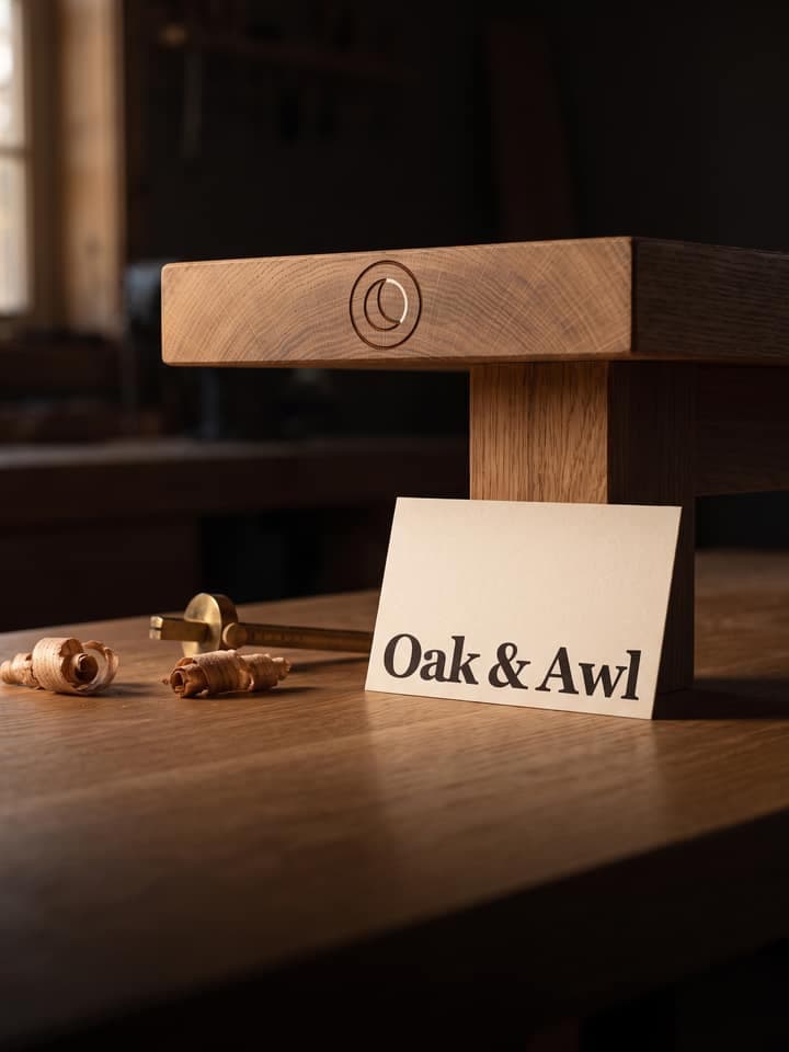 Oak & Awl, identitatea pe care o produce acest șablon, aplicată